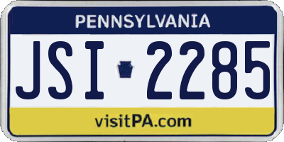 PA license plate JSI2285