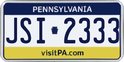 PA license plate JSI2333