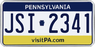 PA license plate JSI2341