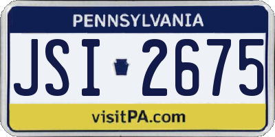 PA license plate JSI2675
