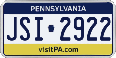 PA license plate JSI2922