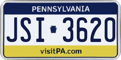 PA license plate JSI3620
