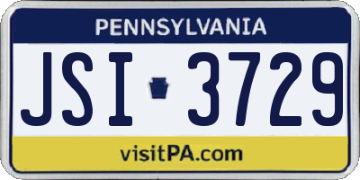 PA license plate JSI3729