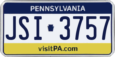 PA license plate JSI3757