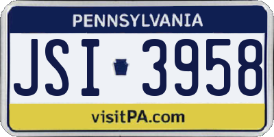 PA license plate JSI3958