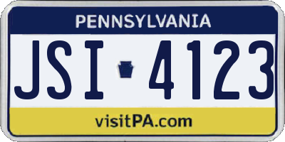 PA license plate JSI4123