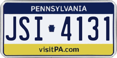 PA license plate JSI4131