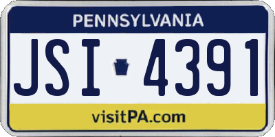 PA license plate JSI4391