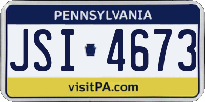 PA license plate JSI4673
