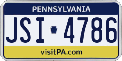 PA license plate JSI4786