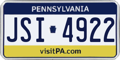 PA license plate JSI4922