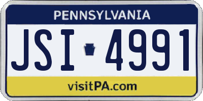 PA license plate JSI4991