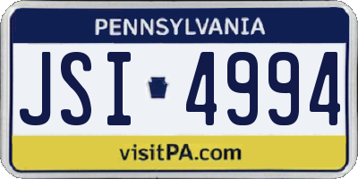 PA license plate JSI4994