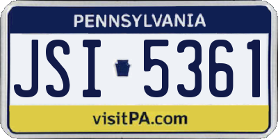 PA license plate JSI5361