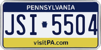 PA license plate JSI5504