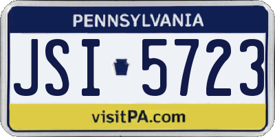 PA license plate JSI5723