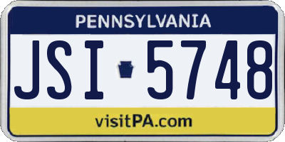 PA license plate JSI5748