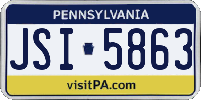 PA license plate JSI5863