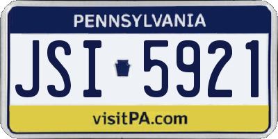 PA license plate JSI5921