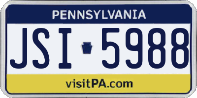 PA license plate JSI5988