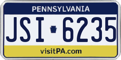 PA license plate JSI6235