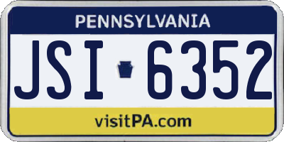 PA license plate JSI6352