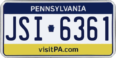 PA license plate JSI6361