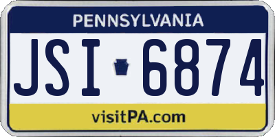 PA license plate JSI6874