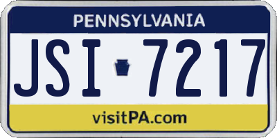 PA license plate JSI7217