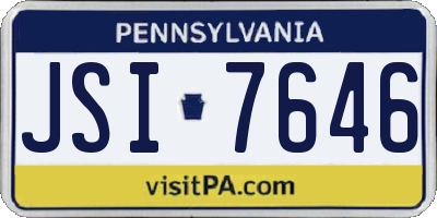 PA license plate JSI7646