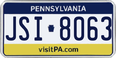 PA license plate JSI8063