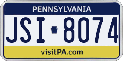 PA license plate JSI8074