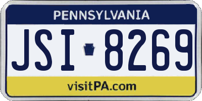 PA license plate JSI8269