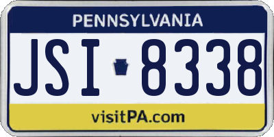 PA license plate JSI8338