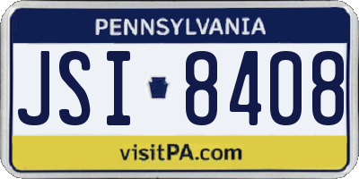 PA license plate JSI8408
