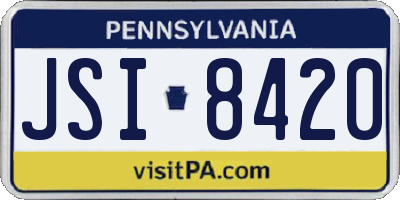 PA license plate JSI8420