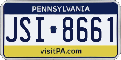 PA license plate JSI8661