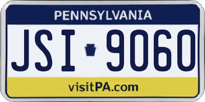 PA license plate JSI9060