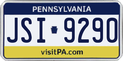 PA license plate JSI9290
