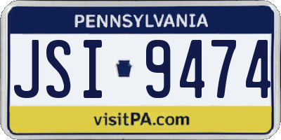 PA license plate JSI9474