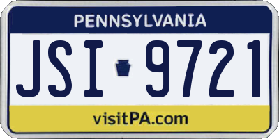 PA license plate JSI9721