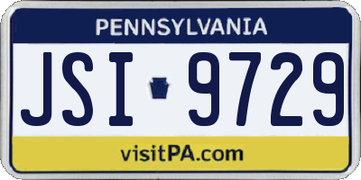 PA license plate JSI9729