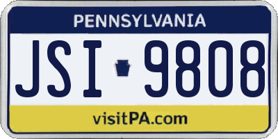 PA license plate JSI9808