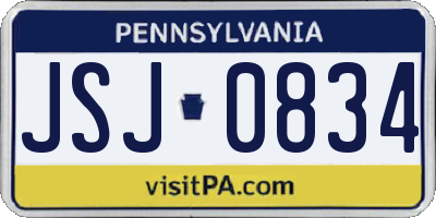 PA license plate JSJ0834