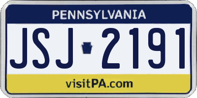 PA license plate JSJ2191