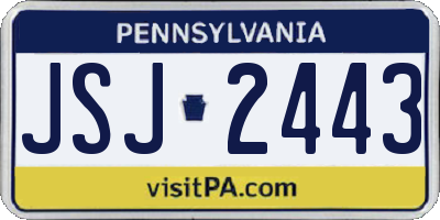 PA license plate JSJ2443