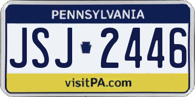 PA license plate JSJ2446