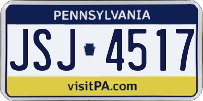 PA license plate JSJ4517