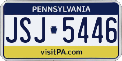 PA license plate JSJ5446