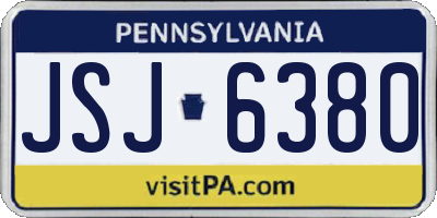 PA license plate JSJ6380
